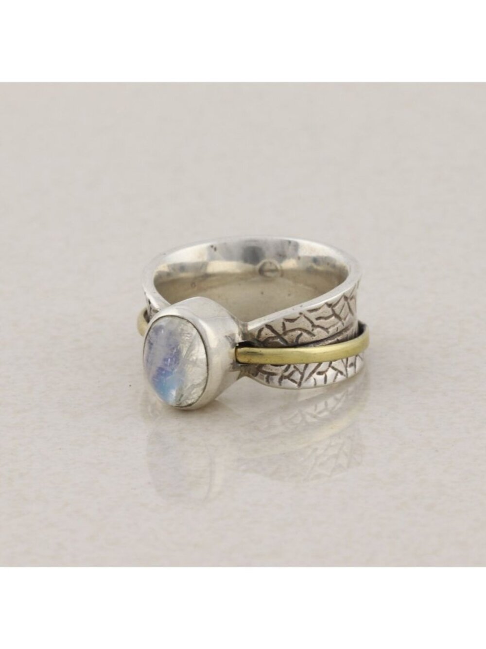 Sterling Silver Rainbow Moonstone Ring Size 5 Woman Teen Child Pinky - Picture 6 of 7